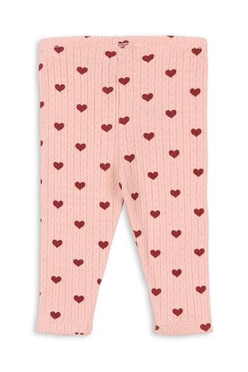 Detské bavlnené legíny Konges Sløjd MINNIE PANTS GOTS ružová farba, vzorované, KS102584