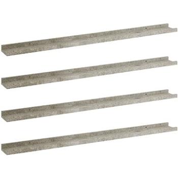 Shumee - Nástenné 4 ks betónovosivé 100×9×3 cm, 326707