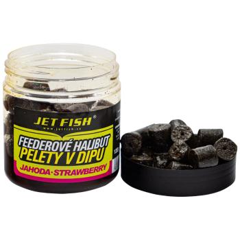 Jet fish feederové halibut pelety v dipu 12 mm 120 g-jahoda