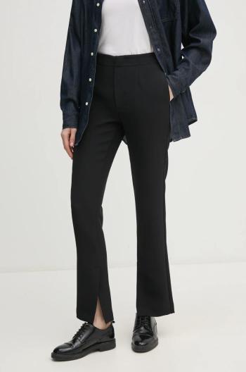 Nohavice Calvin Klein Jeans dámske, čierna farba, rovné, vysoký pás, J20J224853