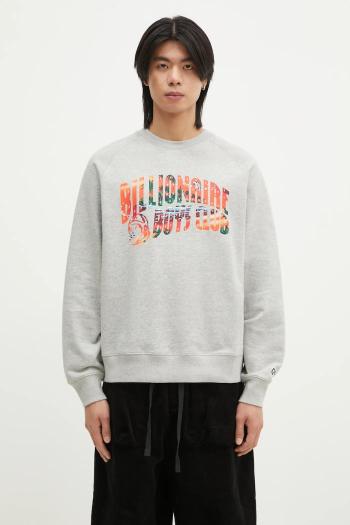 Bavlnená mikina Billionaire Boys Club Tropical Island Fill Arch Logo Crewneck pánska, šedá farba, s potlačou, B24439