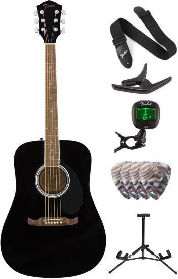 Fender FA-125 Dreadnought Acoustic WN Deluxe SET Black Akustická gitara