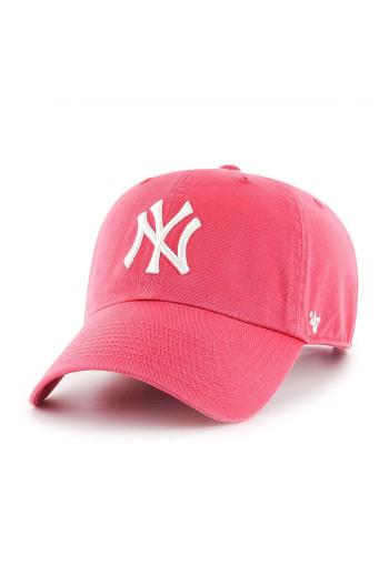 Čiapka 47 brand New York Yankees ružová farba, s nášivkou