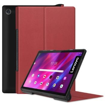 LEATHER Zaklápací obal Lenovo Yoga Tab 11 tmavočervený