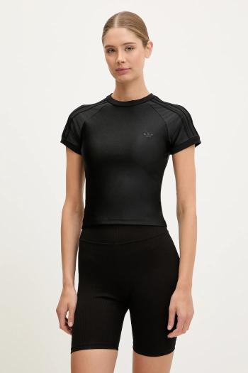 Tričko adidas Originals 3-Stripe Spandex dámske, čierna farba, JJ0908