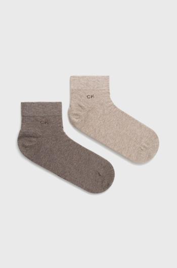 Ponožky Calvin Klein (2-pak) pánske, béžová farba, 701218706