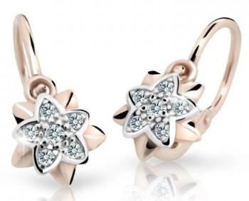 Cutie Jewellery Detské náušnice z ružového zlata C2210-10-X-4 biela