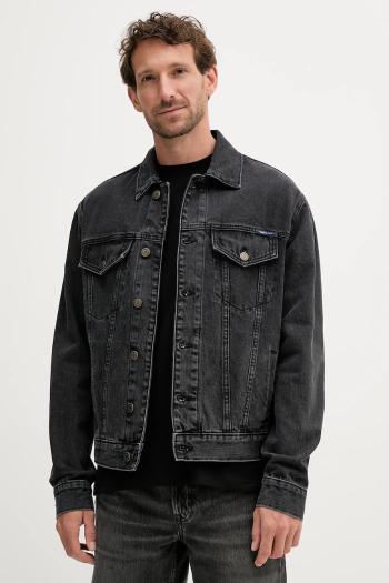 Rifľová bunda Pepe Jeans čierna farba, prechodná, PM4027159U0