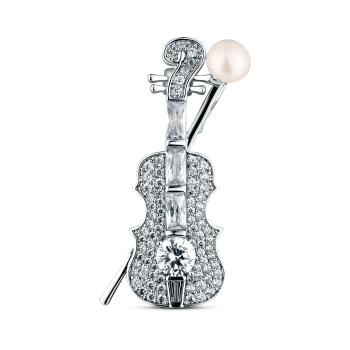 JwL Luxury Pearls Oslnivá perlová brošňa Husle JL0872