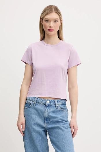 Bavlnené tričko Abercrombie & Fitch dámske, fialová farba, KI139-5308