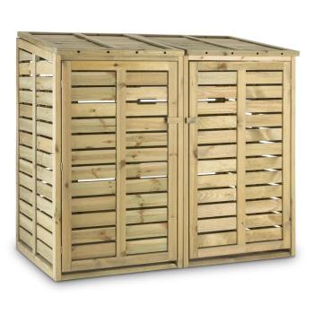 Waldbeck Ordnungshüter 2T, box na popelnice, 145 x 130 x 87 cm (ŠxVxH), 2 koše, FSC - borovice