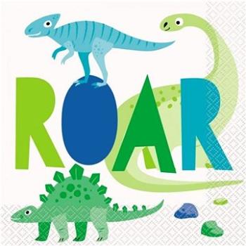 Papierové obrúsky dinosaurus modrozelené – 32 × 32 cm – 16 ks (11179738823)
