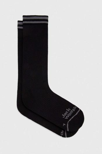 Ponožky Jack Wolfskin 2-pak čierna farba