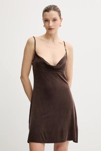 Šaty Versace Jeans Couture hnedá farba, mini, áčkový strih, 78HAO936 J0190
