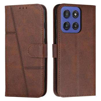 STITCHED Peňaženkový kryt pre Motorola Edge 60 / Edge 60 Fusion tmavohnedý