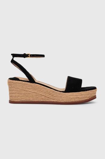 Semišové sandále Lauren Ralph Lauren Leona čierna farba, 802920000000