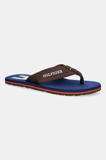 Šľapky Tommy Hilfiger TH H PADDED BEACH SANDAL hnedá farba, FM0FM05536