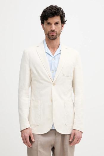 Sako s prímesou ľanu Guess TYRON béžová farba, M5GN09 WH782