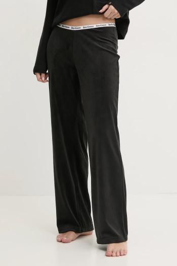 Pyžamové nohavice Juicy Couture VICKY RIB FLARE PANT dámske, čierna farba, JCLAS125504