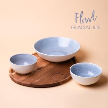 Flowl készlet-  Gaya Atelier Glacial Ice tálak+  Triangle Agát tálca