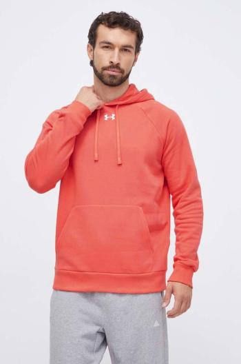 Mikina Under Armour pánska, oranžová farba, s kapucňou, jednofarebná, 1379757