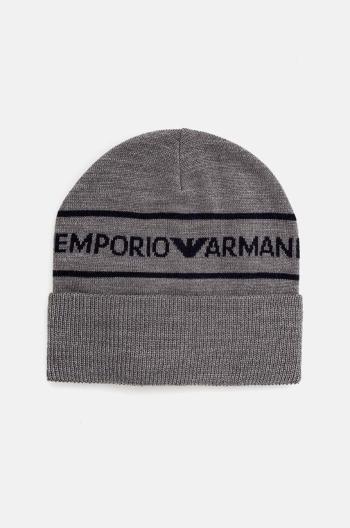 Detská vlnená čiapka Emporio Armani šedá farba biela, 404707 4F490