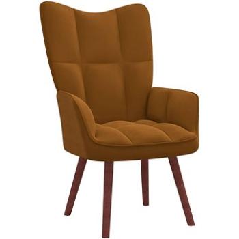Relaxačné kreslo hnedé zamat, 328059