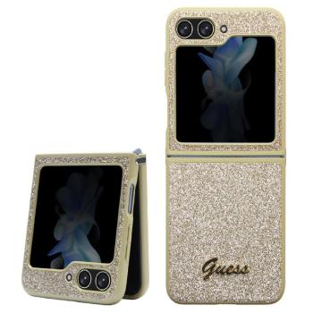 GUESS GLITTER FLAKES Obal Samsung Galaxy Z Flip5 5G zlatý