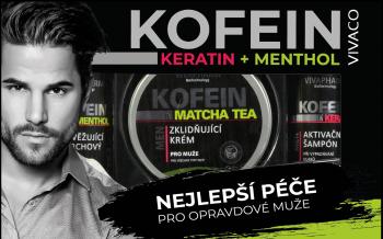 VIVAPHARM KOFEÍN & MENTHOL darčekové balenie kozmetiky pre MUŽOV v papierovom obale 3 ks
