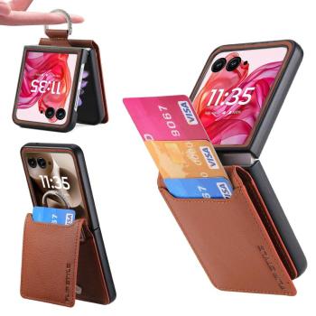 CARD Kryt s priehradkami pre karty Motorola Razr 60 hnedý