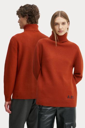 Vlnený sveter A.P.C. pull walter oranžová farba, WVBDK.M23248