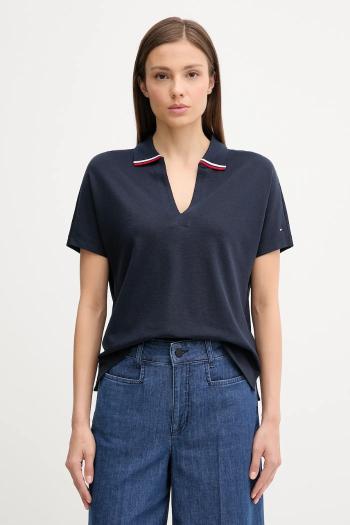 Polo tričko Tommy Hilfiger dámske, tmavomodrá farba, WW0WW46512