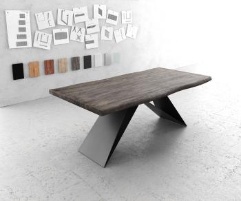 Jedálenský stôl Edge 200x100 XL Akácia platina Podstavec v tvare