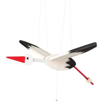 Woody Lietací bocian biela, 90 cm 