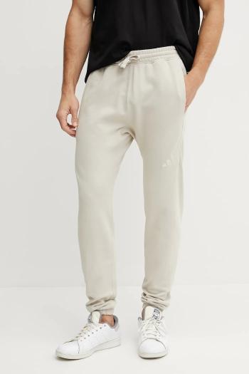 Bavlnené tepláky adidas ALL SZN pánske, béžová farba, jednofarebné, JI6390
