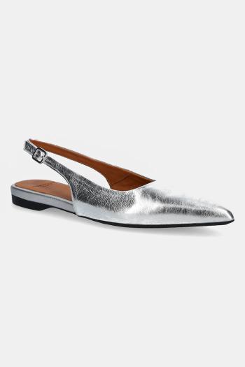 Kožené balerínky Vagabond Shoemakers HERMINE strieborná farba, s otvorenou pätou, 5733-183-79