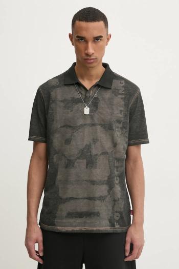 Polo tričko Diesel T-REJUST-NC POLO SHIRT pánske, šedá farba, vzorované, A16167.0EGBJ