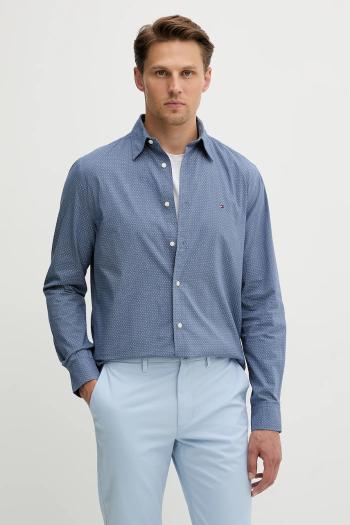 Bavlnená košeľa Tommy Hilfiger tmavomodrá farba, regular, s klasickým golierom, MW0MW39438