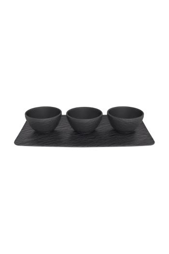 Servírovací podnos s miskami Villeroy & Boch čierna farba