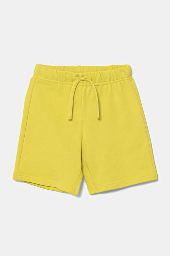 Detské bavlnené šortky United Colors of Benetton zelená farba, nastaviteľný pás 3J70G900P
