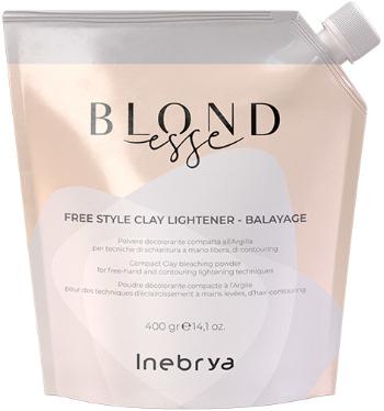 Inebrya Zosvetľujúci púder na vlasy s neutrálnymi pigmentmi a ílom Blondesse (Free Style Clay Lightener - Bayalage) 400 g