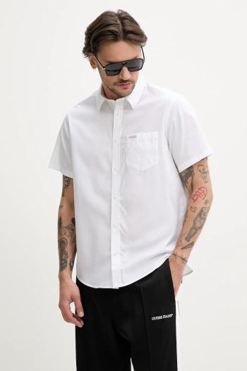 Bavlnená košeľa Guess Jeans pánska, biela farba, regular, s klasickým golierom, M5GH16 WH7P1