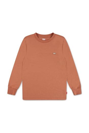Detské tričko s dlhým rukávom Levi's LS GRAPHIC TEE SHIRT oranžová farba, jednofarebné, 9EC706