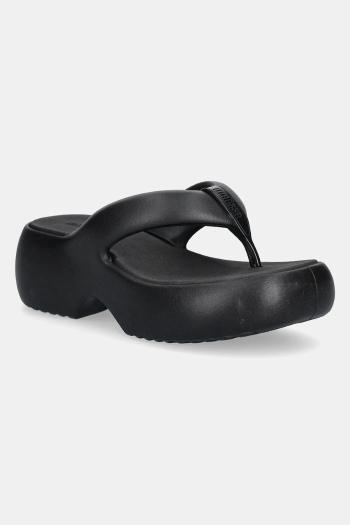 Šľapky Melissa FREE FUZZY PLATFORM dámske, čierna farba, na platforme, M 35875