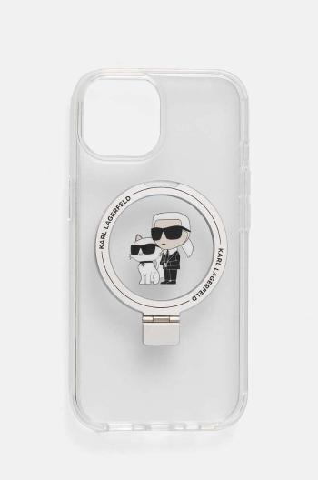 Puzdro na mobil Karl Lagerfeld iPhone 15 / 14 / 13 6.1 priehľadná farba, KLHMP15SHMRSKCH