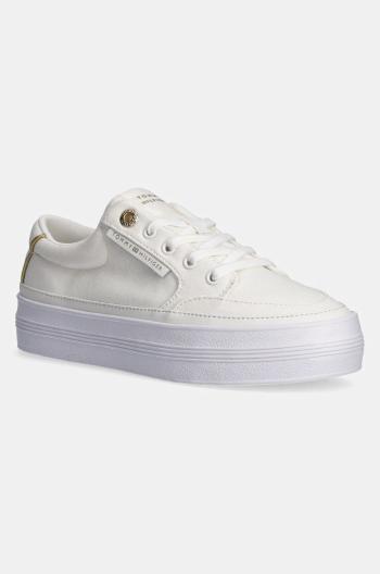 Tenisky Tommy Hilfiger ESSENTIAL VULC TEXTILE SNEAKER dámske, biela farba, FW0FW08323