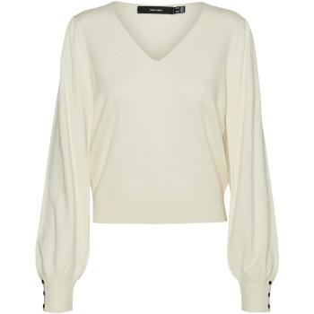 Vero Moda  VMHOLLYKARIS LS V-NECK PULLOVER BOO 10310578  Svetre Biela