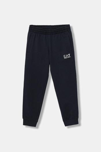 Detské bavlnené tepláky EA7 Emporio Armani čierna farba, jednofarebné, 7B000027 AF10380