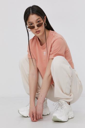 Nohavice adidas Originals H14175-WONWHI, dámske, béžová farba, jednofarebné