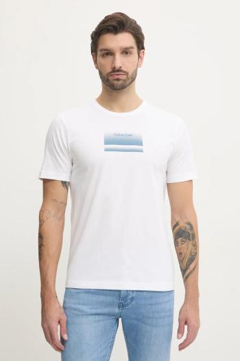 Tričko Calvin Klein pánske, biela farba, s potlačou, K10K113803